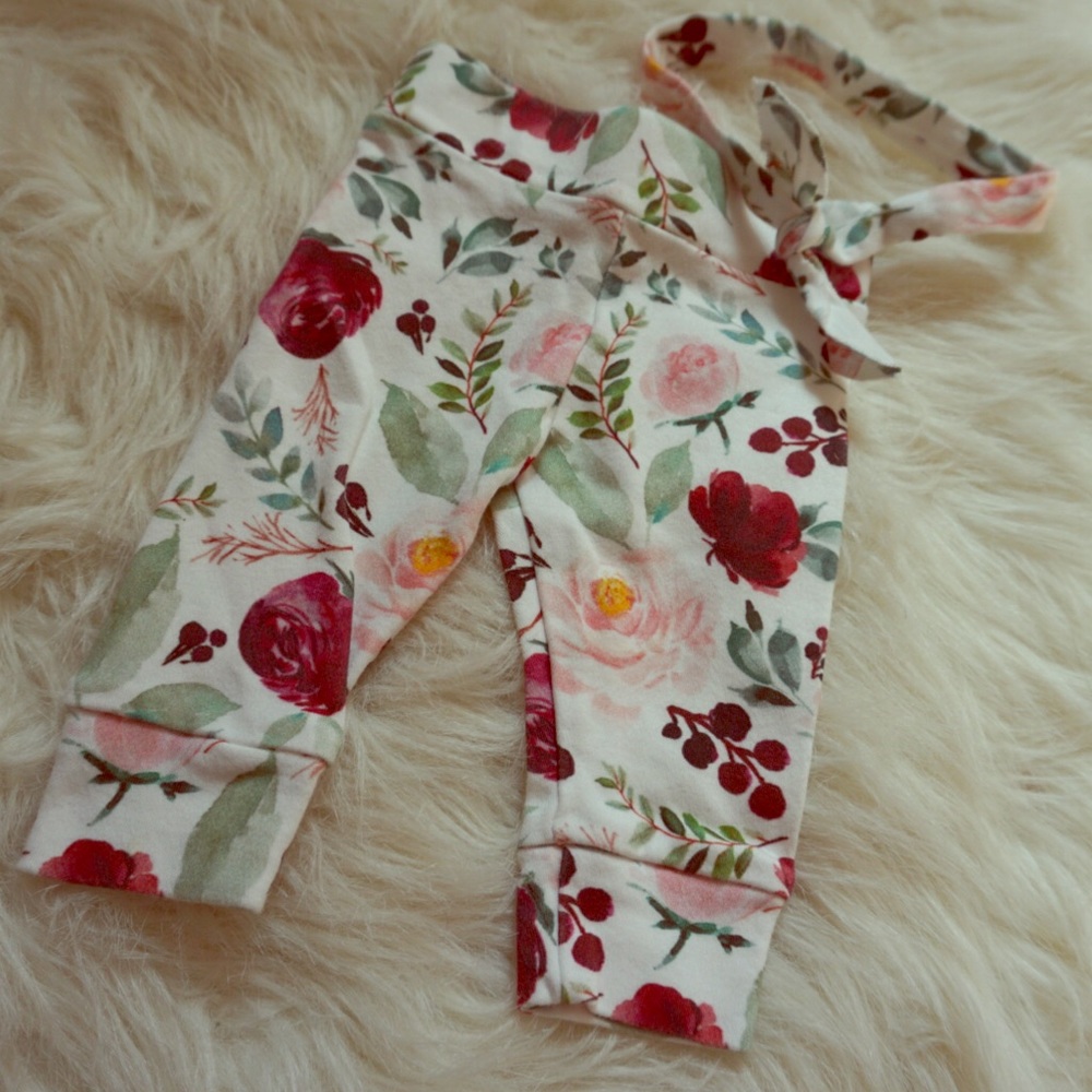 Purple floral organic newborn swaddle set